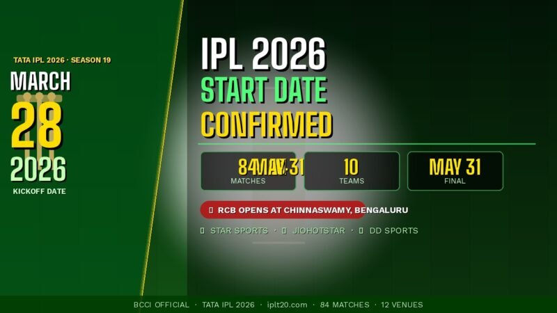 IPL 2026 Start Date Confirmed